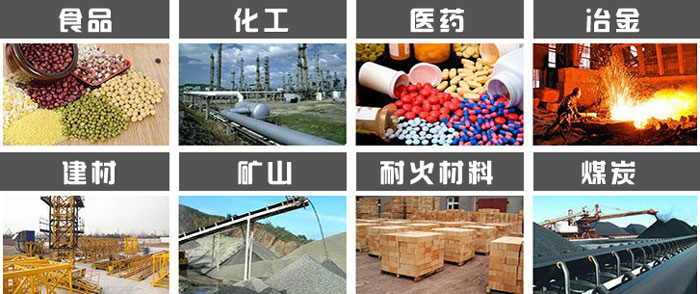 直徑1000型振動(dòng)篩使用的行業(yè):食品，化工，醫(yī)藥，冶金，建材，礦山，耐火材料，煤炭等行業(yè)。